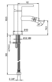 Смеситель для биде Paini Brera 74PZ304 чёрный матовый